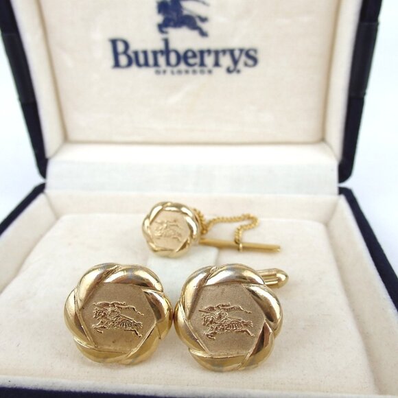 Authentic BURBERRYS Nek Tie pin & cufflinks Neck Tie pin set metal [Used] - Picture 1 of 9